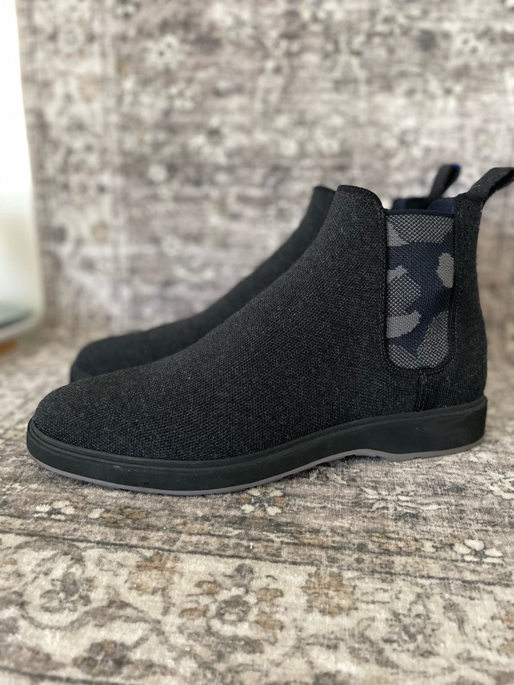 Rothy’s The Merino Chelsea Men’s Boots Wool Size 12 Pull On Dark Gray